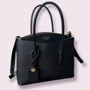 Genuine Kate Spade Satchel Crossbody Leather Bag - Black